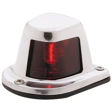 Attwood 1-Mile Deck Mount, Red Sidelight - 12V - Stainless Steel Housing 66319R7